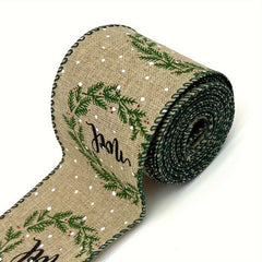 4.57m Christmas Wired Edge Ribbon Rustic Farmhouse Tree Craft Ribbon