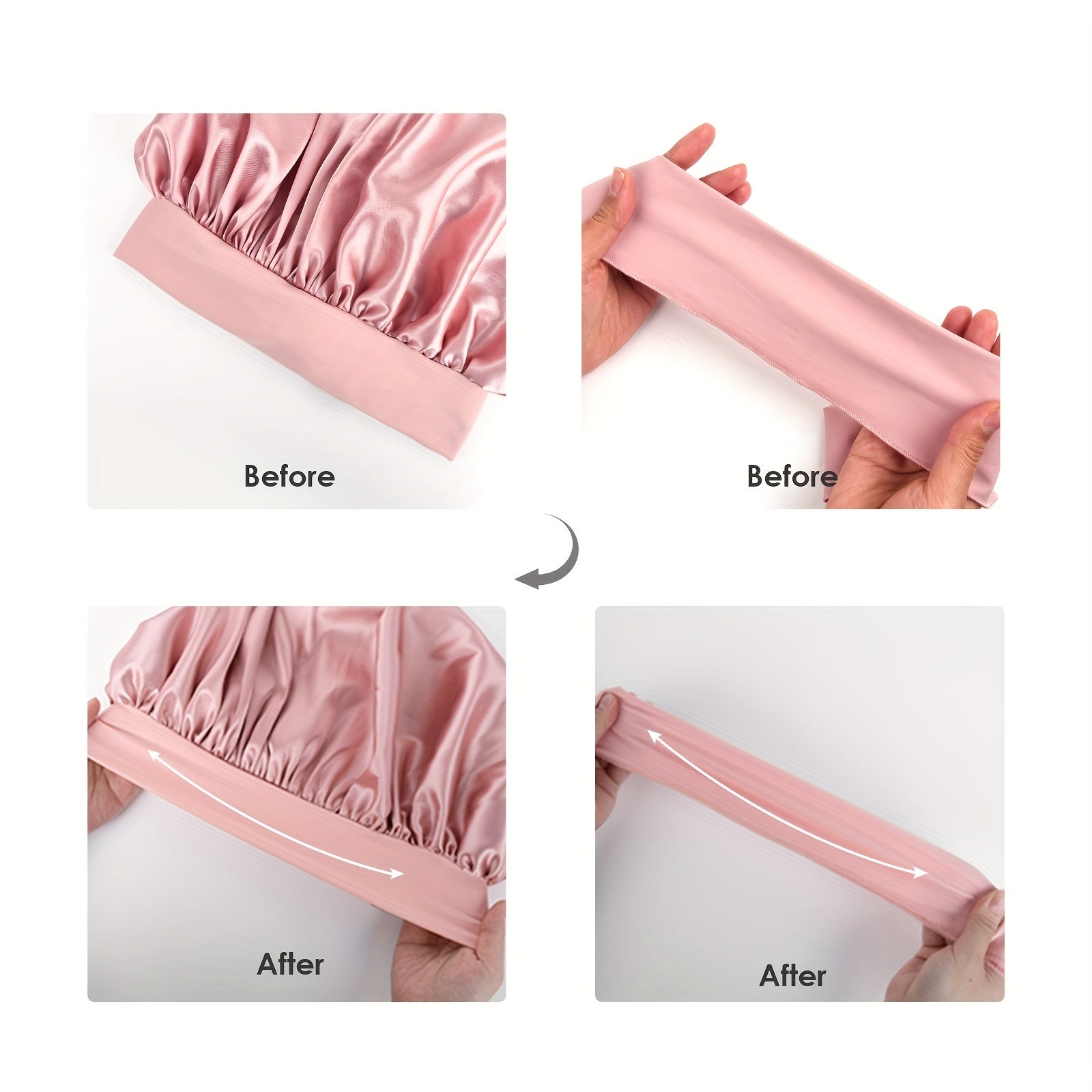 Adjustable Satin Silk Bonnet For Sleeping Hair with Tie Band