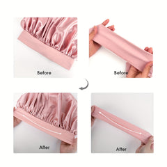 Adjustable Satin Silk Bonnet For Sleeping Hair with Tie Band