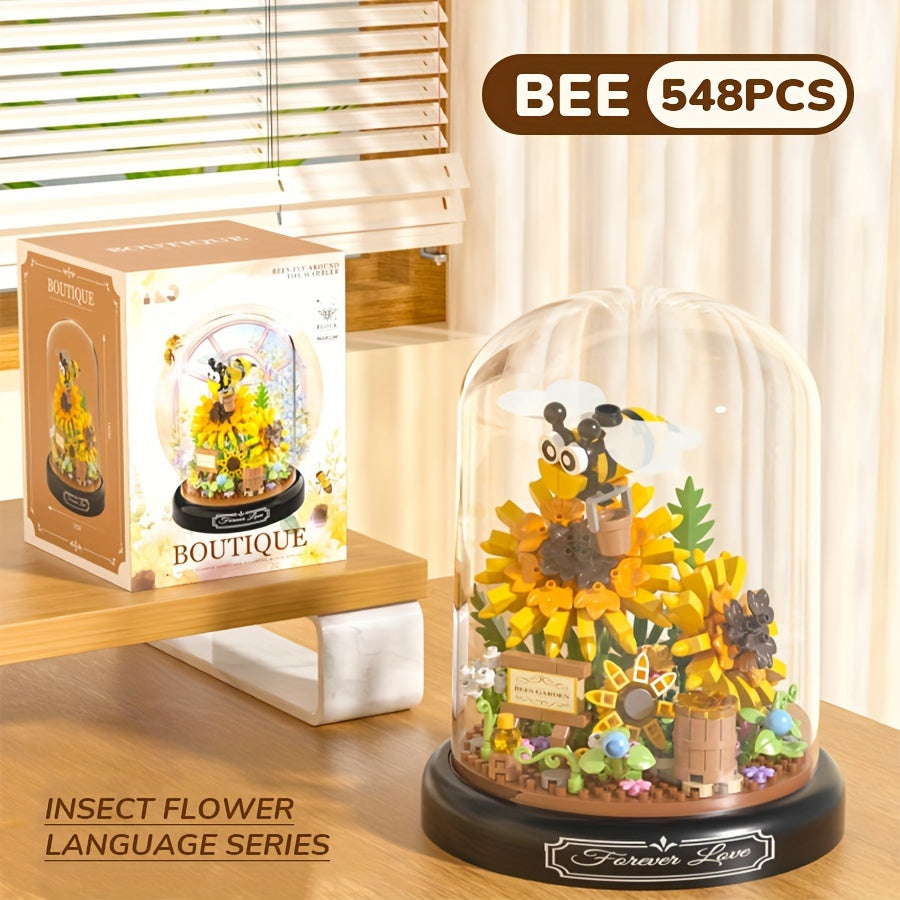 Micro Grain Building Block Ornament Set with Base Dragonfly 568pcs
