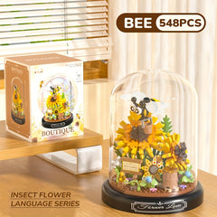 Micro Grain Building Block Ornament Set with Base Dragonfly 568pcs
