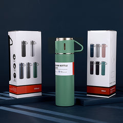Stainless Steel Thermal Cup Set - Insulated Water Bottle Keeps Drinks Hot/Cold
