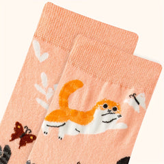 Cartoon Cat Print Socks Women's Stockings & Hosiery