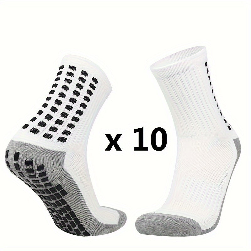 Men's Mid Crew Sport Socks - Sweat Absorbing Comfy Breathable Football Socks