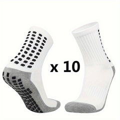 Men's Mid Crew Sport Socks - Sweat Absorbing Comfy Breathable Football Socks