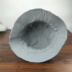 Gray Camouflage Print Bucket Hat Lightweight Sun Hat Unisex
