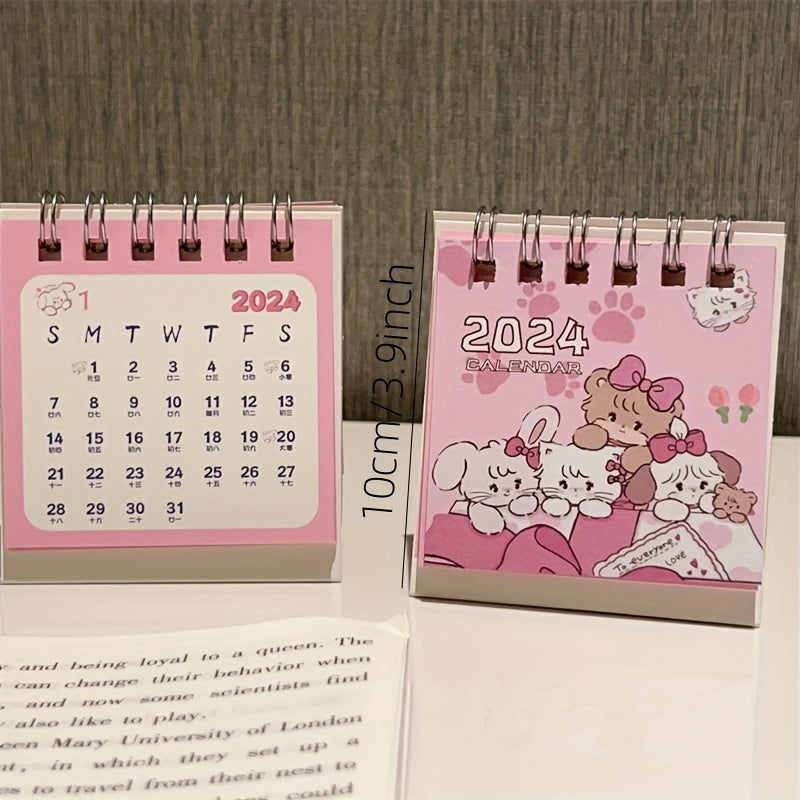 Mikko Pink Kitten Desk Calendar Student Desktop Book