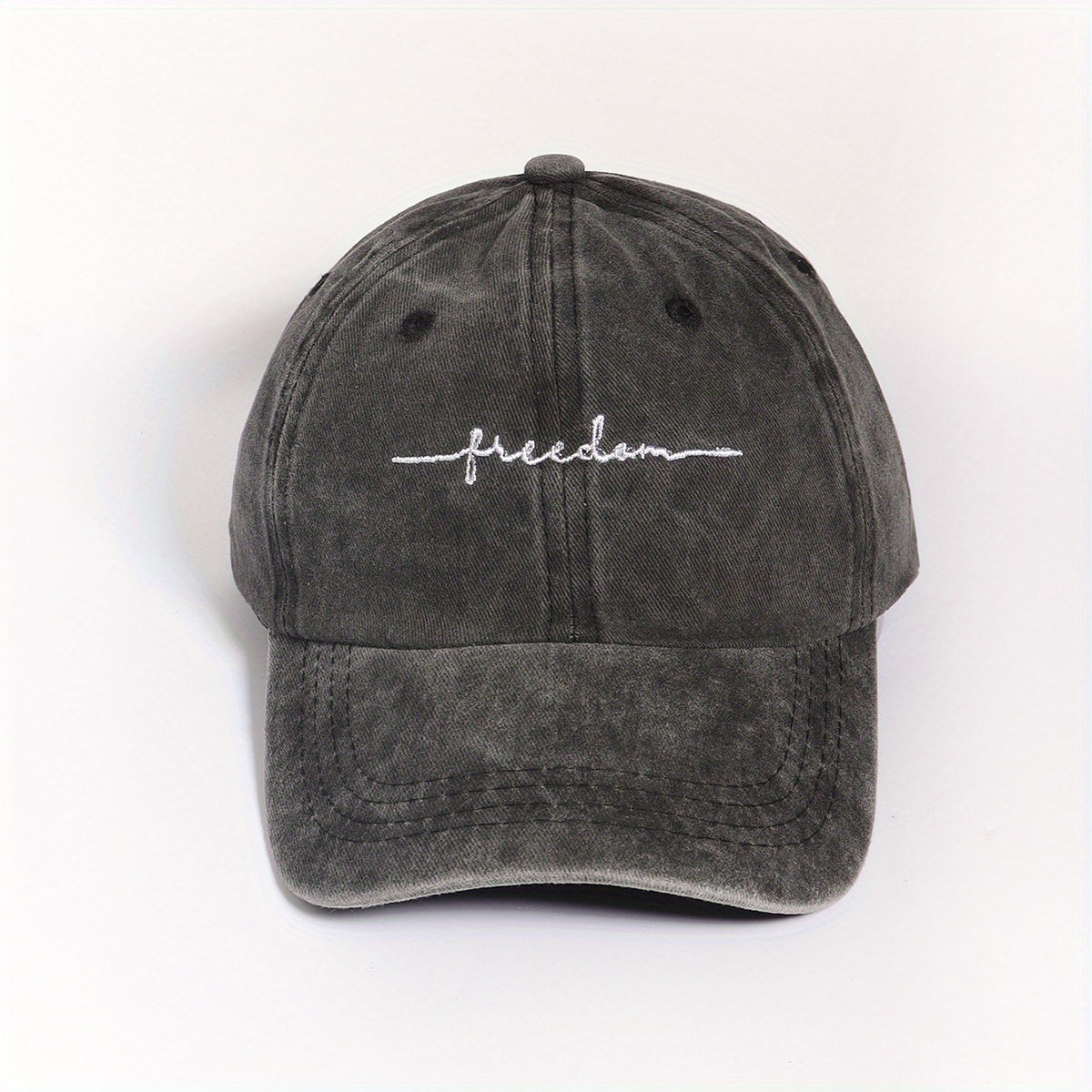 Freedom Embroidery Unisex Baseball Cap Gray Dad Hat Adjustable Sun Hats