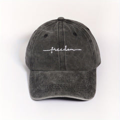 Freedom Embroidery Unisex Baseball Cap Gray Dad Hat Adjustable Sun Hats