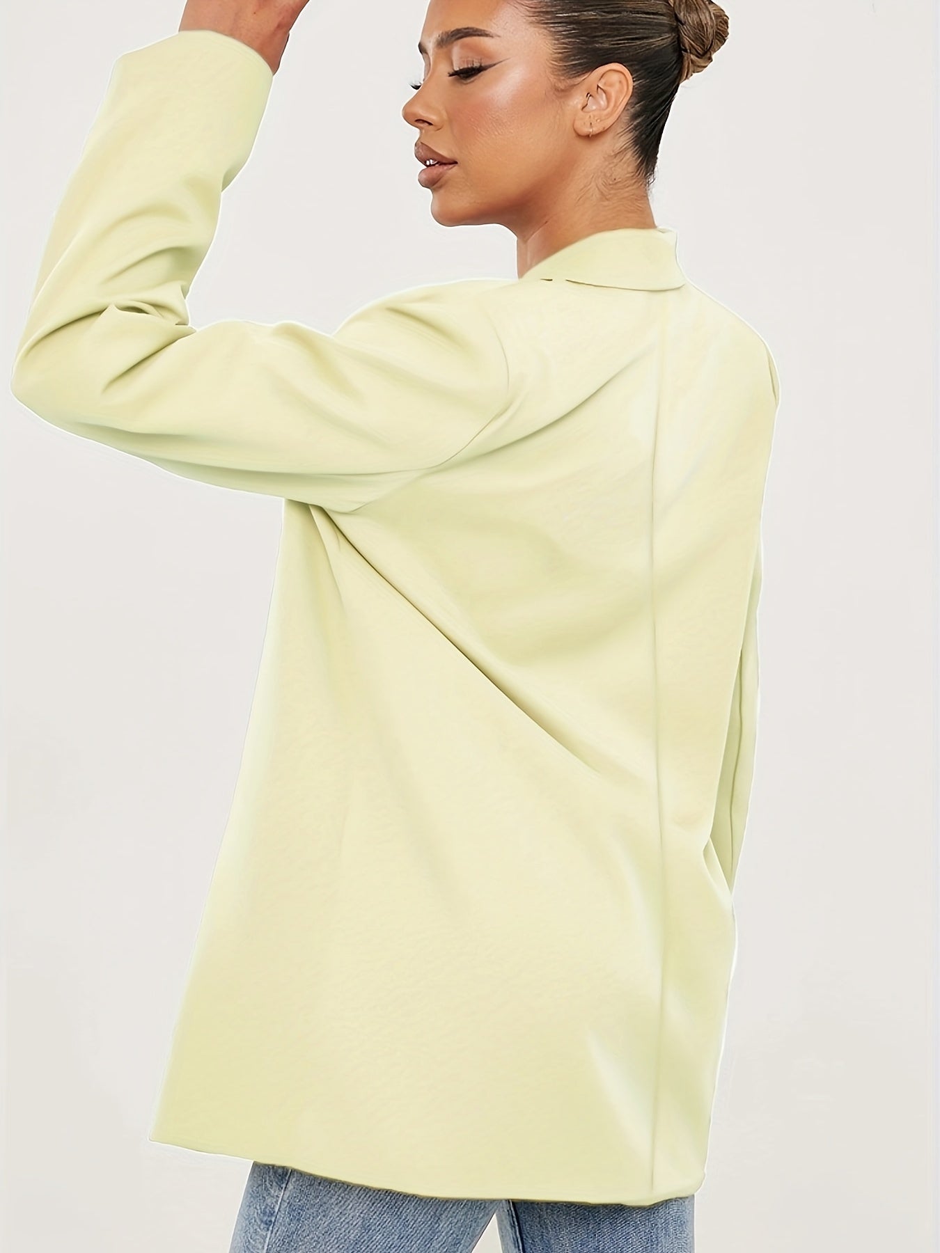  Women's Solid Long Sleeve Workwear Blazer