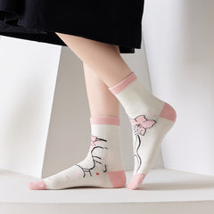 Funny Pattern Mid Tube Socks For Sports Skateboard Women's Socks