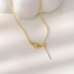 Girl's Classic Golden Titanium Steel Chain Necklace