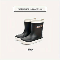 TARANISFIT Girl's Solid Rain Boots Waterproof Comfy Shoes For Outdoor Working
