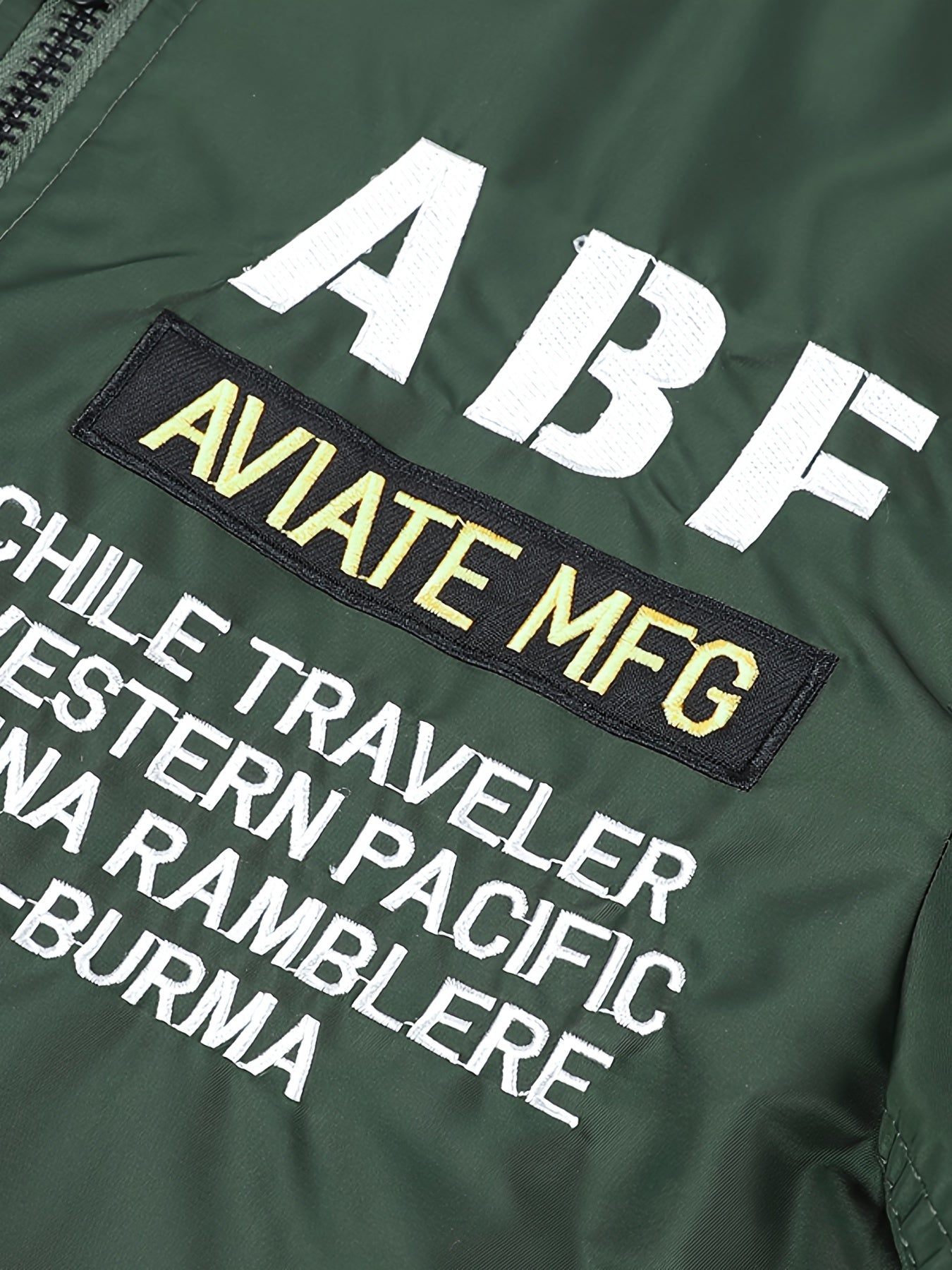 Embroidered Jacket Men's Zip Up Baseball Jacket