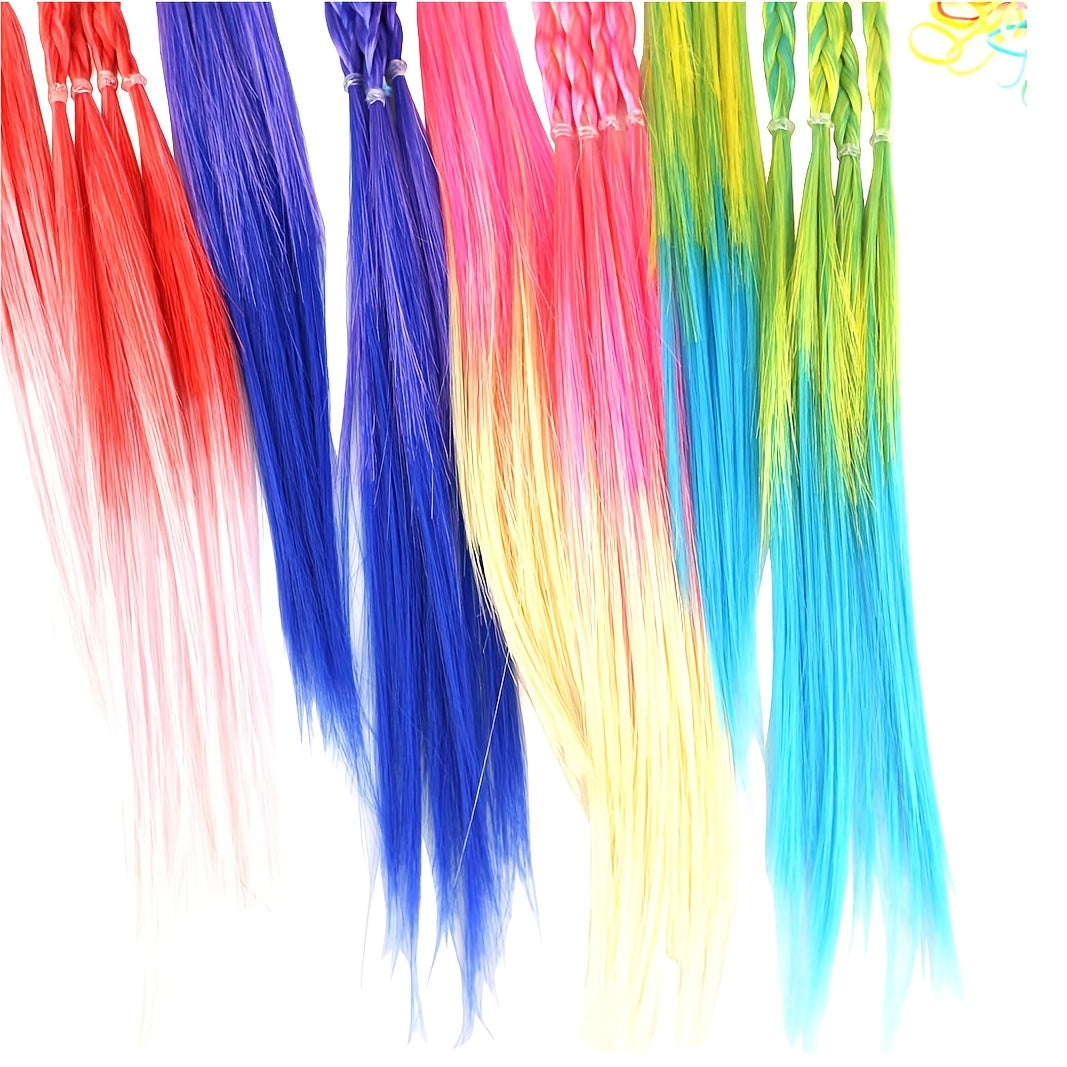 12pcs Gradient Twist Braided Hair Wigs Extensions for Girls