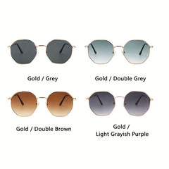 Men's Metal Frame Sunglasses Geometric Design