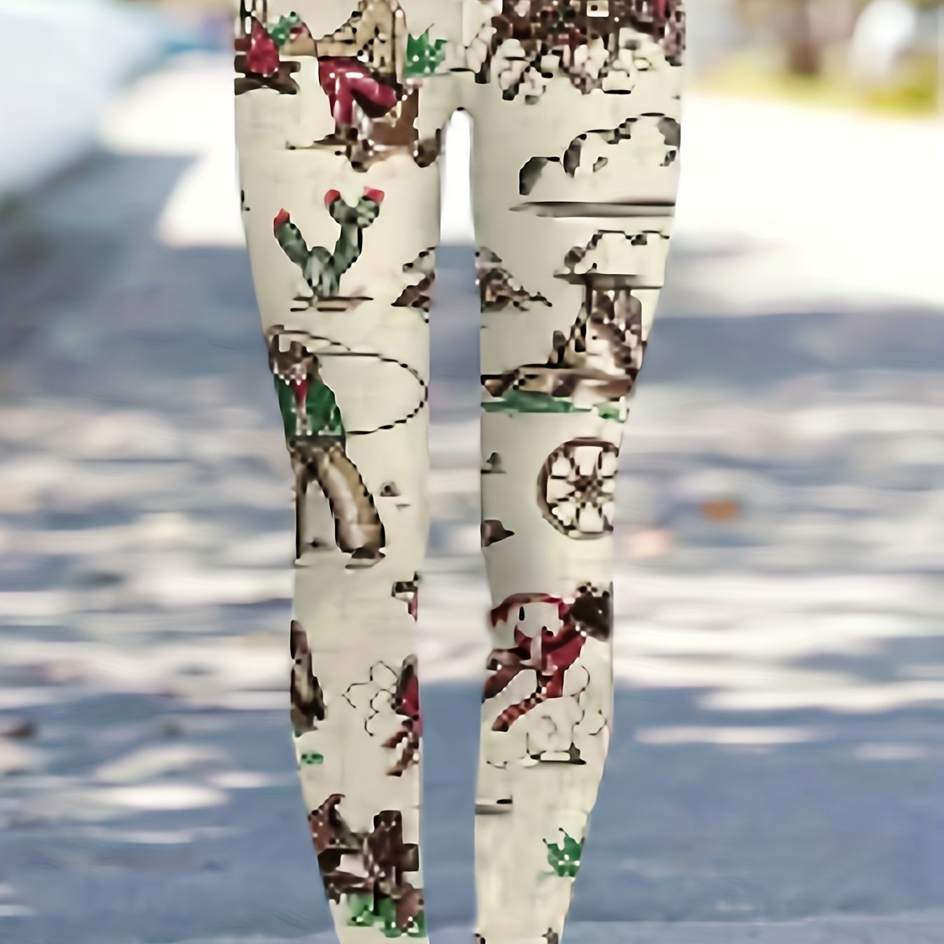  Western Style Pants Women's Plus All..lastic High Rise Skinny Trousers