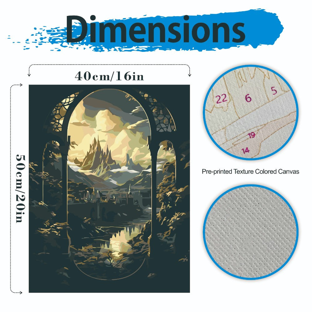 Fantasy Landscape Paint By Numbers Kit Unframed DIY Art Craft Set