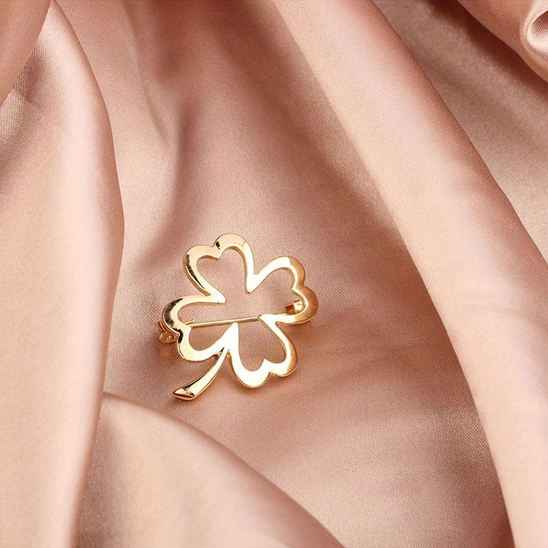 Hollow Four leaf Clover Brooch Collar Jacket Dress Suit