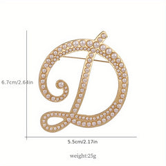Letter Brooch Alloy Inlaid Diamond Pin Corsage