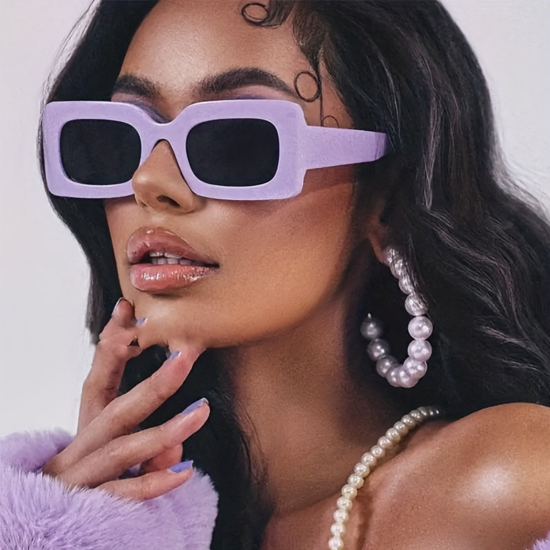 Y2K Rectangle Sunglasses Candy Jelly Glasses UV400