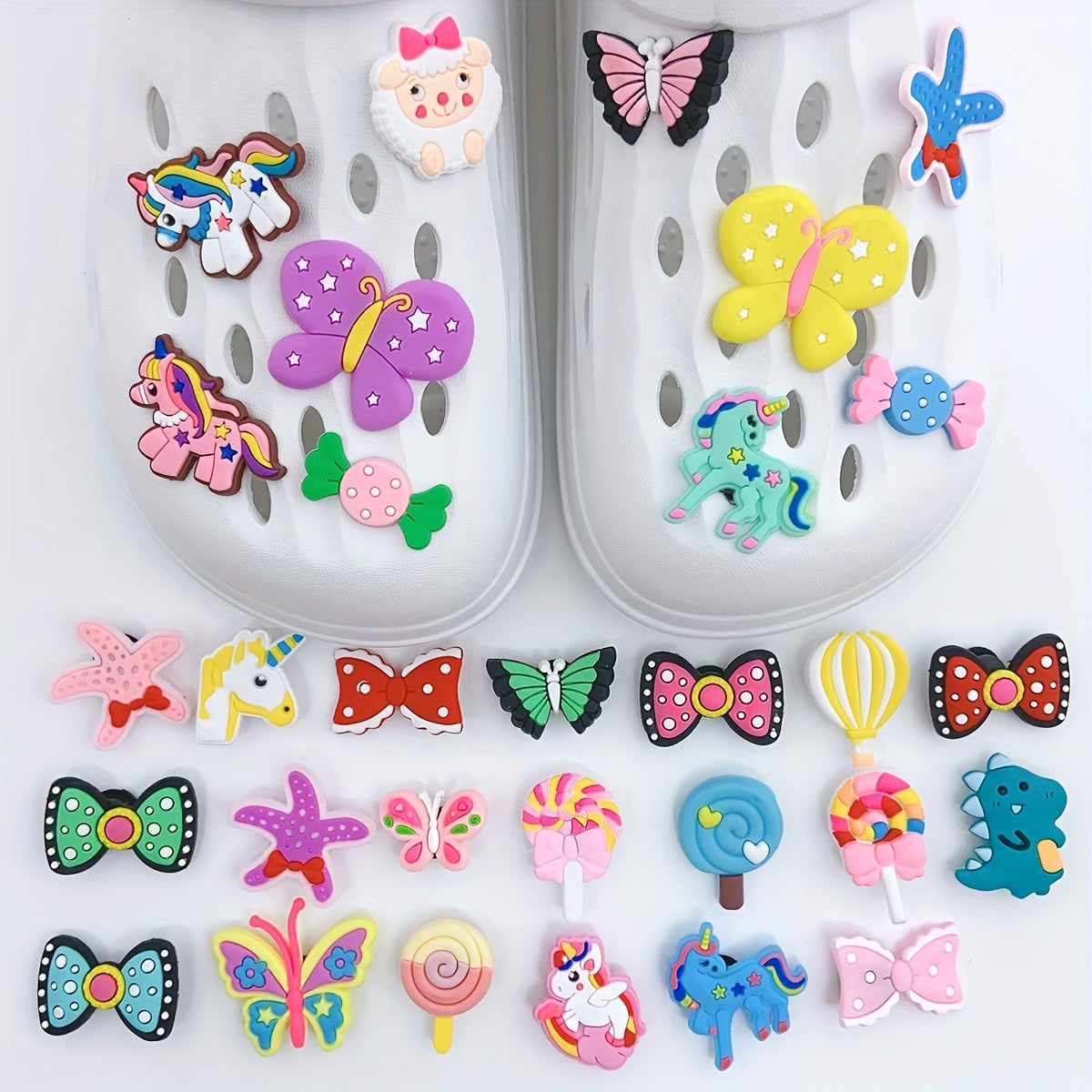 30pcs Cartoon Shoe Charm PVC Soft Rubber Shoe Buckle Clogs DIY Accessories