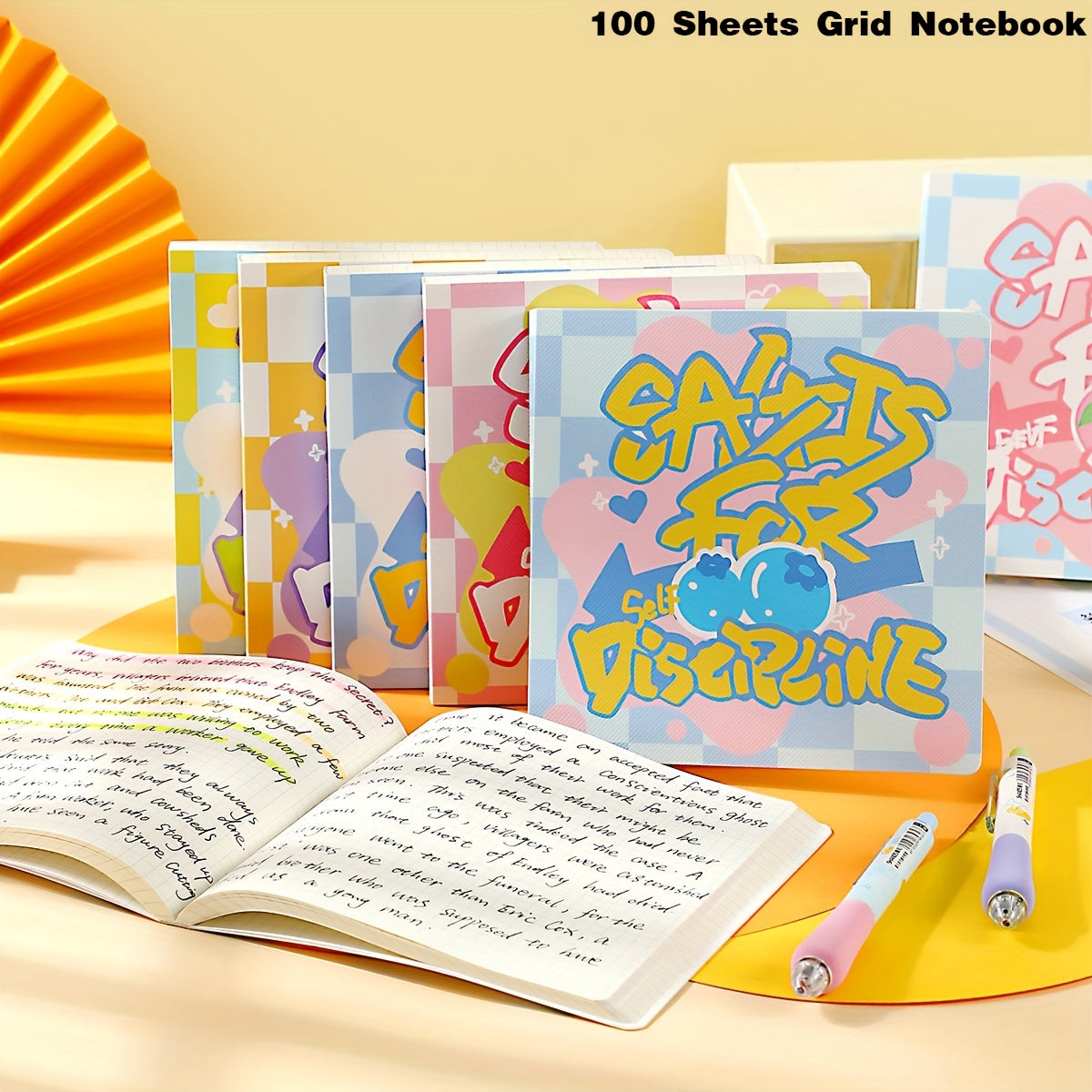 Cartoon Square Grid Notebook 14.99x14.99cm 100 Sheets