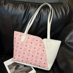 Vintage Printed Tote Bag Zipper Shoulder Bag Sweet Girl's