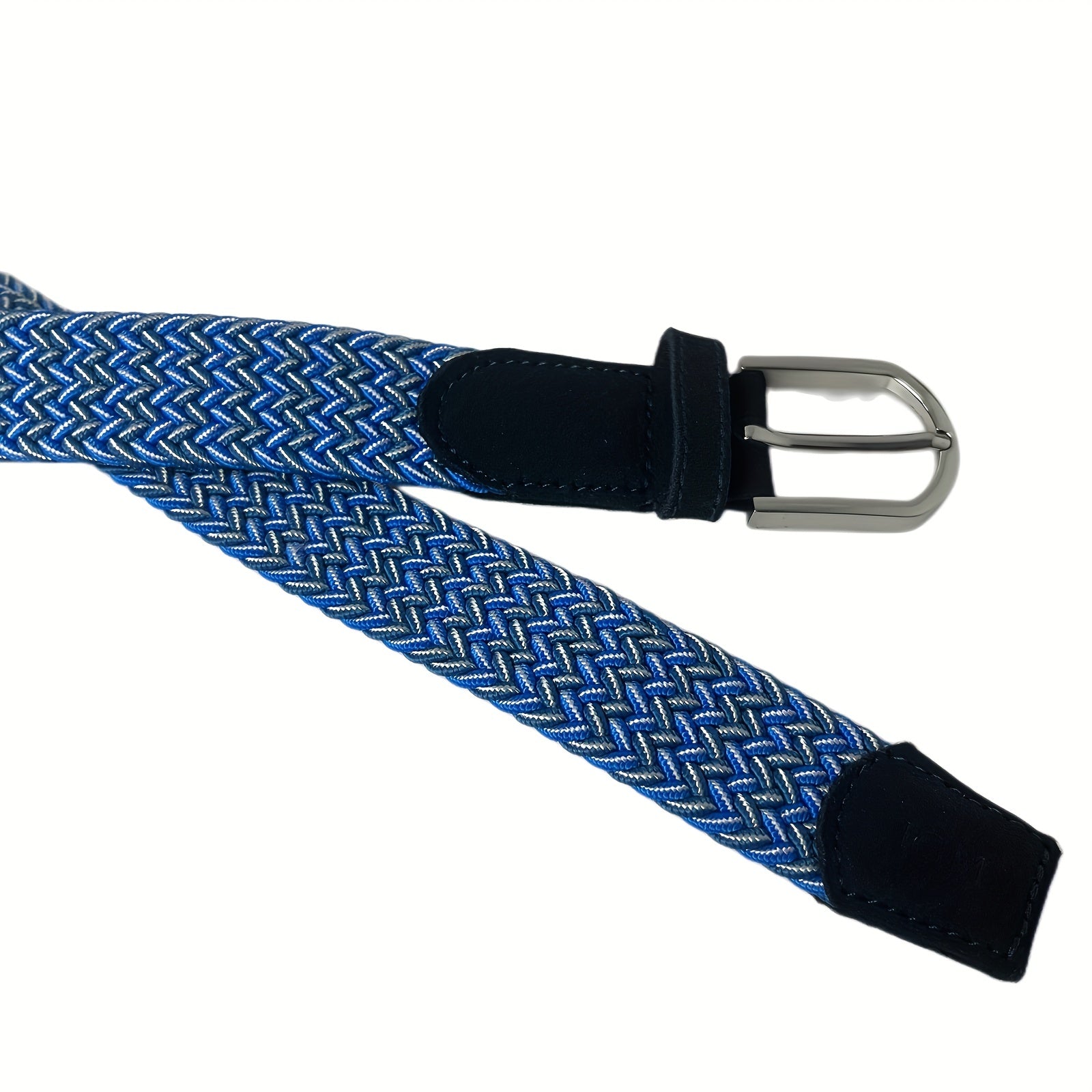 Elastic Braided Belt Pin Buckle Stretch Belt Canvas Waistband