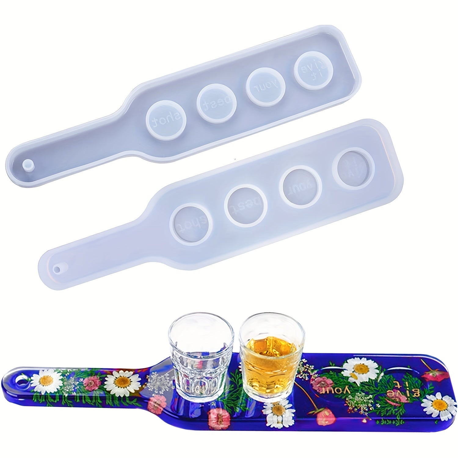 Resin Crystal Drop Glue Wine Glass Tray Beer Rack Silicone Mirror Mold