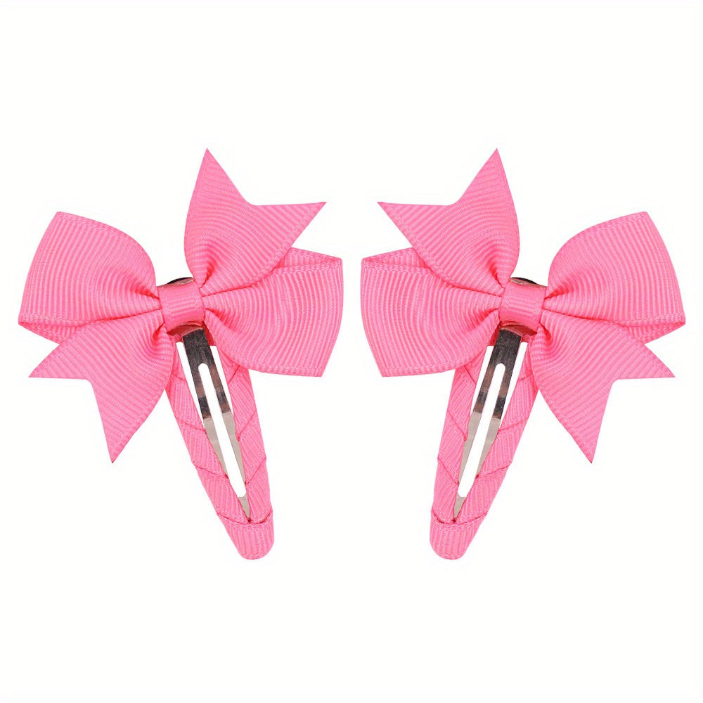 Solid Bow Snap Clip Sweet Hair Clip Style Hair Clip for Side Hair Bang Braids