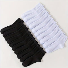 20 Pairs Solid Socks Comfy & Breathable Women's Stockings