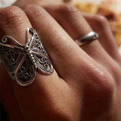 Vintage Butterfly Ring For Men Open Adjustable Casual Jewelry Gift