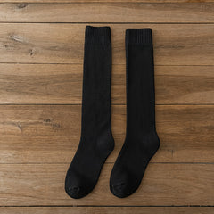 Solid Calf Socks Warm Knee High Stockings Women's Hosiery