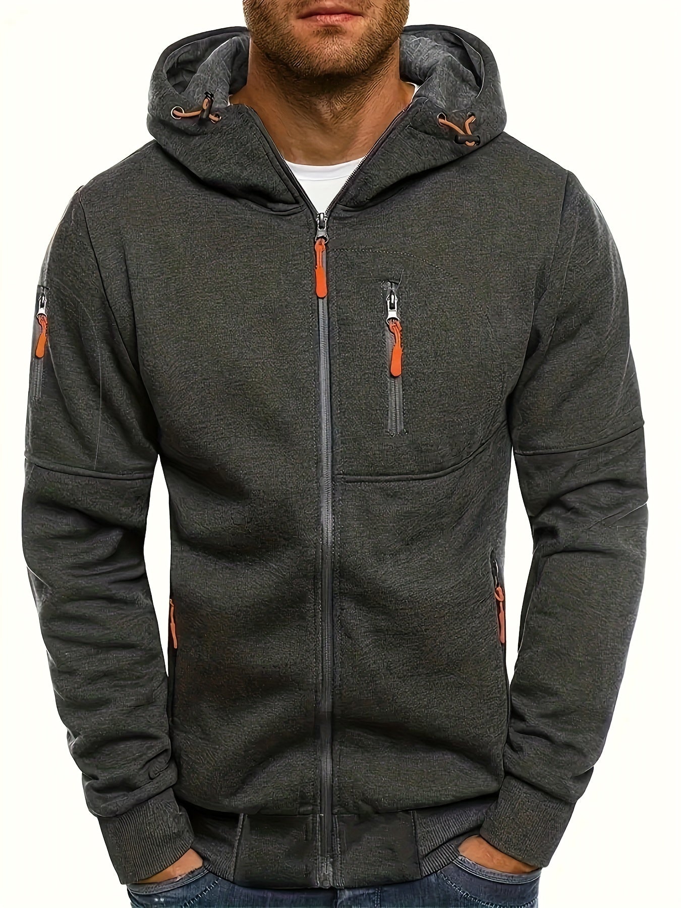 Men's Zipper Hooded Jacket Sports Fitness Sweater