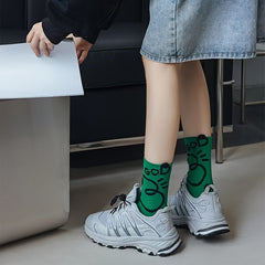 4 Pairs Graffiti Pattern Mid Tube Socks Women's Stockings & Hosiery