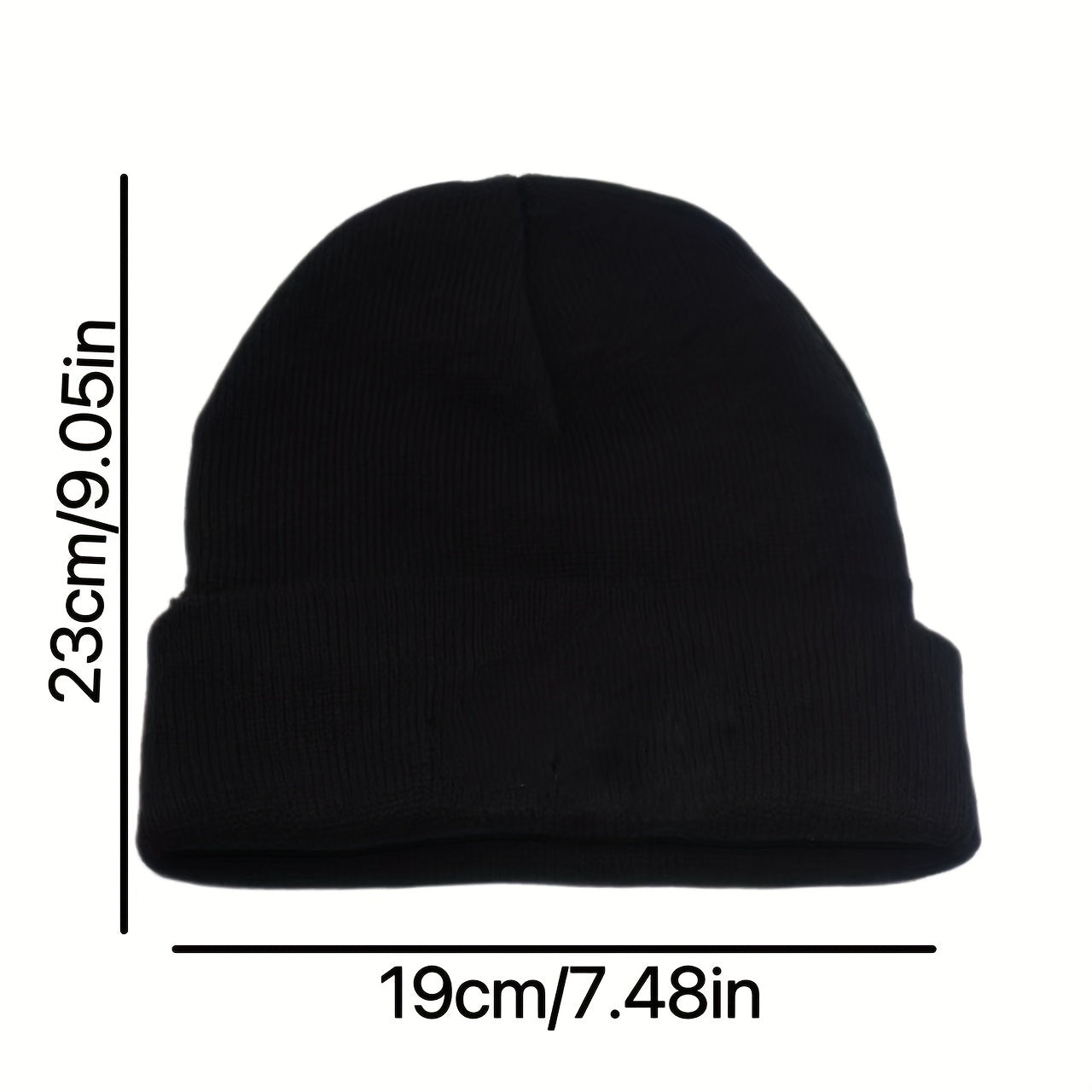 Anime Eyes Glasses Embroidery Wool Beanie Hat, Windproof Knit Cap