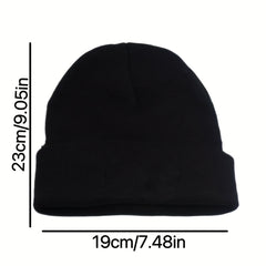 Skull Head Embroidery Double layer Thickened Woolen Hat