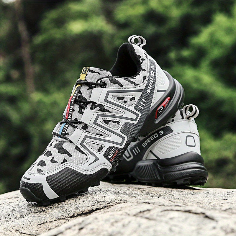 Men's Camo Hiking Sneakers Wear Resistant Non Slip Outdoor Shoes