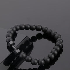 Frosted Bead Dumbbell Bracelet Men Fitness Style Gift