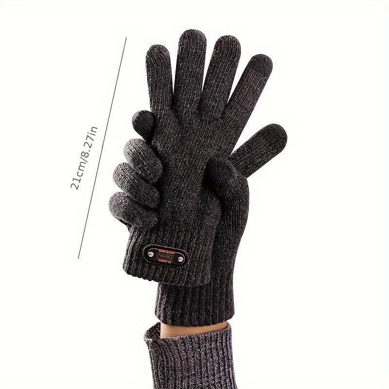 Men's Winter Cycling Gloves Warm Velvet Touch Screen Gloves