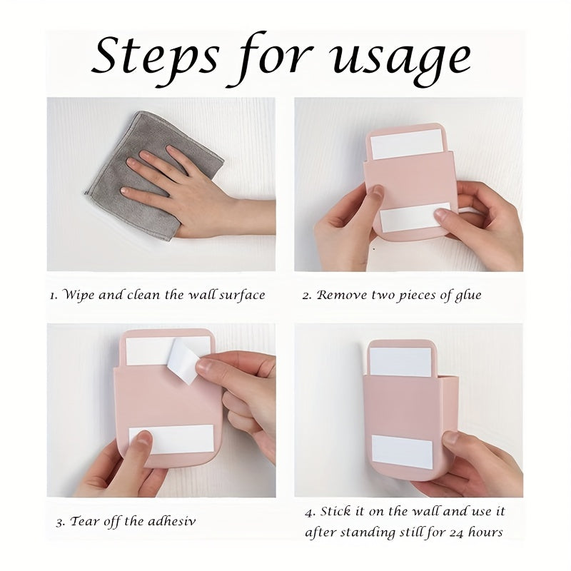Remote Control Holder Wall Mount Media Storage Box with Adhesive