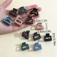 12pcs Mini Square Hair Claw Matte Ponytail Holder
