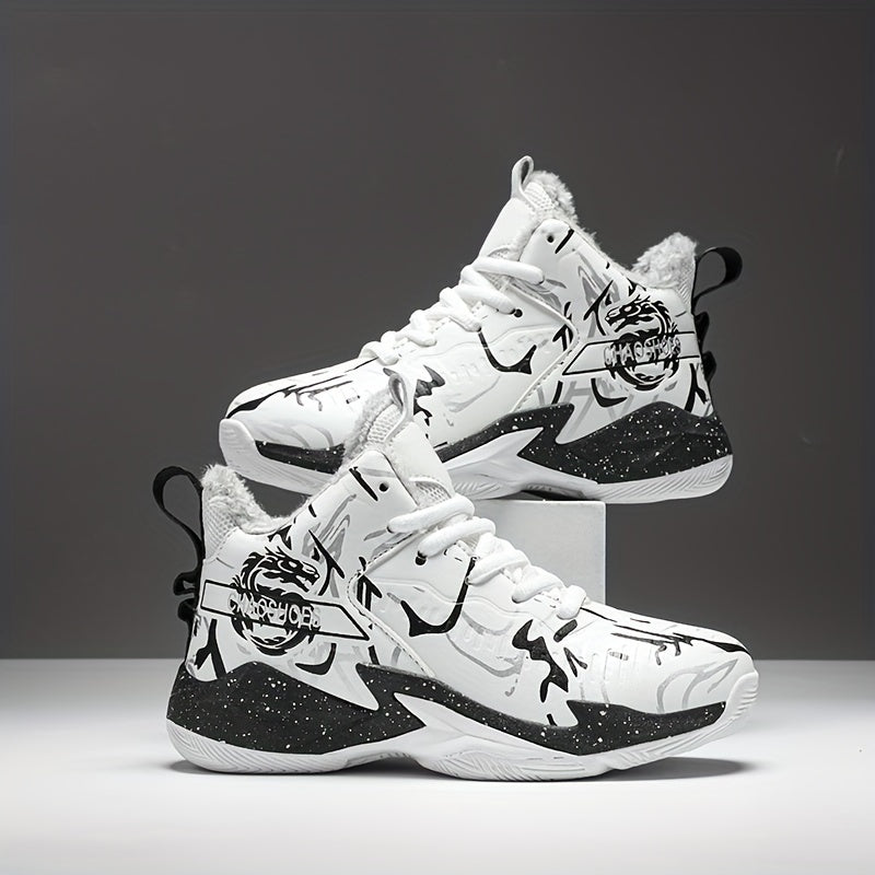 Boys' Warm Plush Lined Basketball Shoes