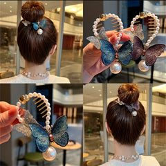 Retro Butterfly Hair Comb Clip Headdress for Women Girls