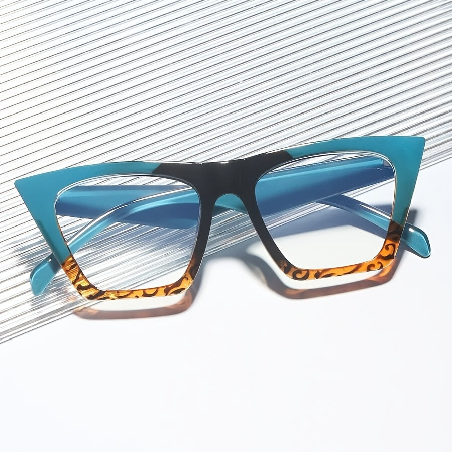 Fashionable Square Eyeglasses Frame with Light Blocking Clear Lens