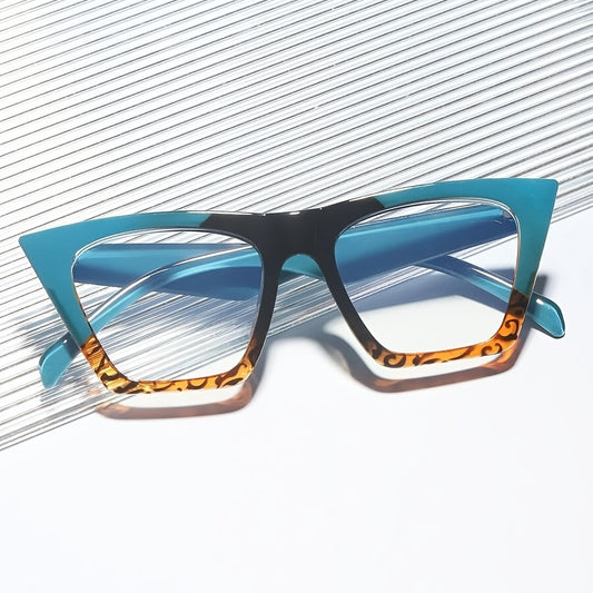 Fashionable Square Eyeglasses Frame with Light Blocking Clear Lens