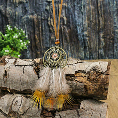 Boho Style Pendant Necklace Feather Tassel & Shell Pendant