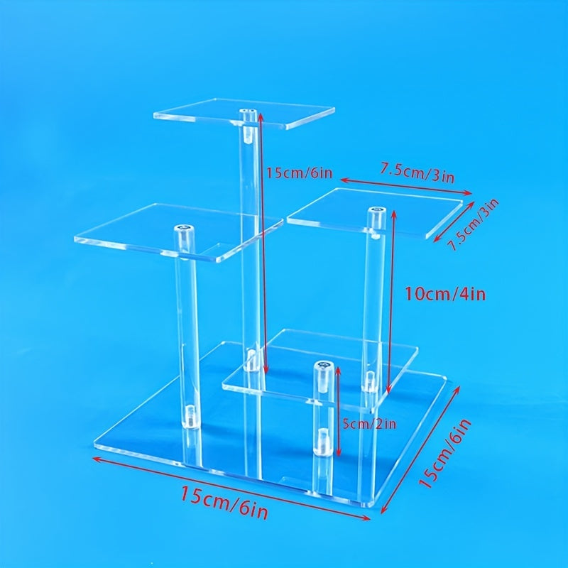 4 Tier Acrylic Display Stand for Figures Collectibles Toys Dolls