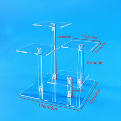 4 Tier Acrylic Display Stand for Figures Collectibles Toys Dolls